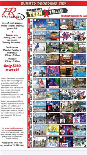 Hingham Recreation Department Teen Xtreme Grades 6 9